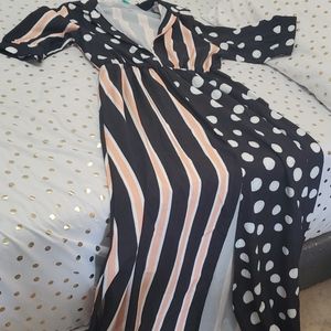 Long & flowing Stripes & Dots Dress